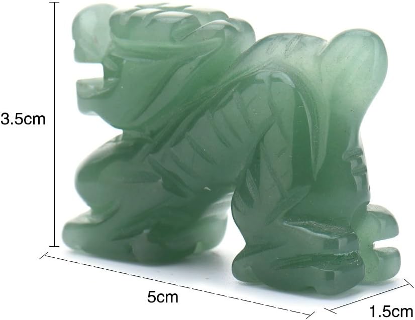 AITELEI 2-Inch Carved Aventurine Dragon Ornament Figurine