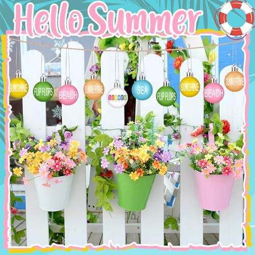 Barydat 24 Pcs Summer Sunflower Hanging Ornaments