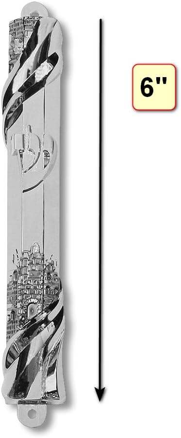 My Daily Styles Mezuzah Case - Metal Silver-Tone Jewish Blessing Home Decor