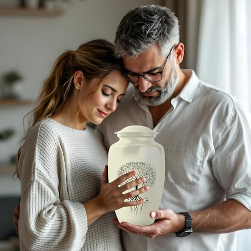 Tree Of Life Urns For Human Ashes - 10 Inch Large Cremation Urn With Velvet Bag