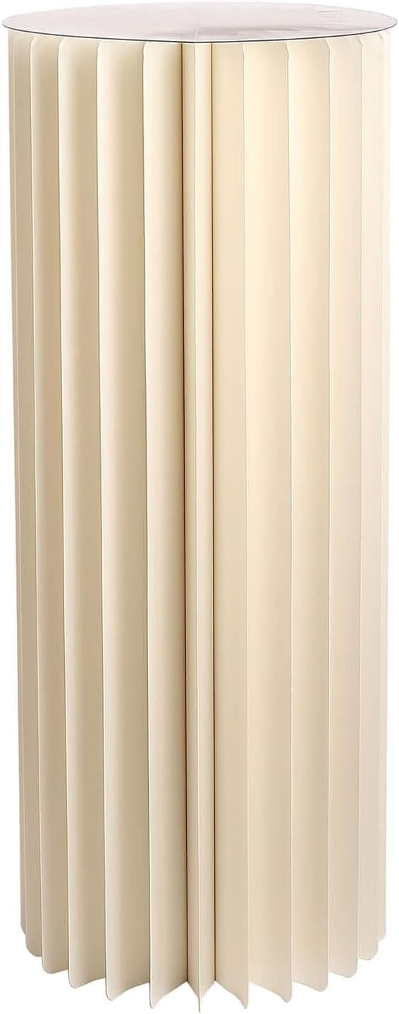 Efavormart 40 Inch Ivory Accordion Folding Pedestal Box