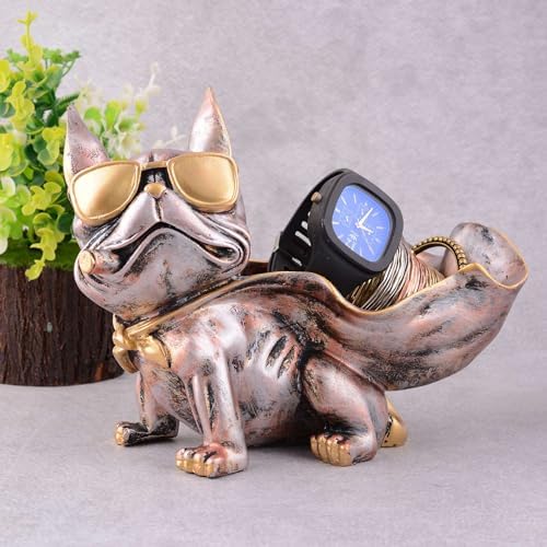 Cute Cool Dog Sculpture with Plate for Home Decor 1