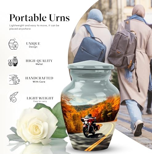 Elegant Motorcycle Urn 3 Inch Cremation Keepsake for Ashes