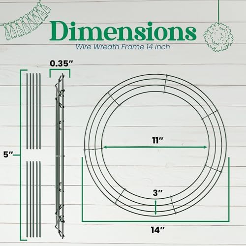 2-Pack 14 Inch Round Metal Wreath Frame