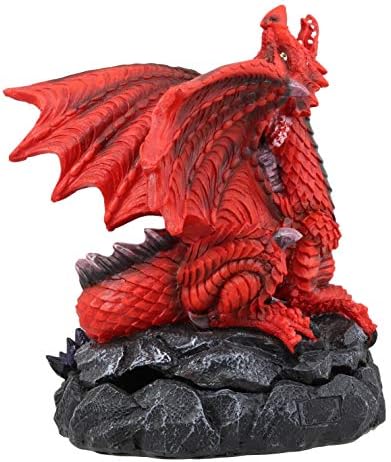 Ebros Gift Stryker Red Dragon Incense Burner Figurine 625 In
