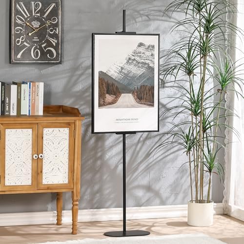 Ironlux Adjustable Easel Stand for Sign Display Black Metal Floor Easel for Art Frames up to 64