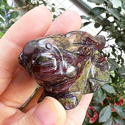 Hand Carved Dragon Bloodstone Rabbit Statue 2 Inches Healing Crystal Home Decor