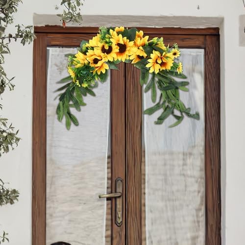 Artificial Sunflower Floral Swag for Wedding Backdrop and Home Decor