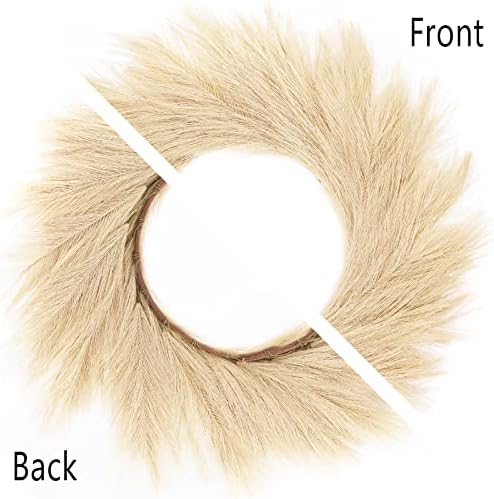 Hananona Artificial Pampas Grass Wreath 26 Beige