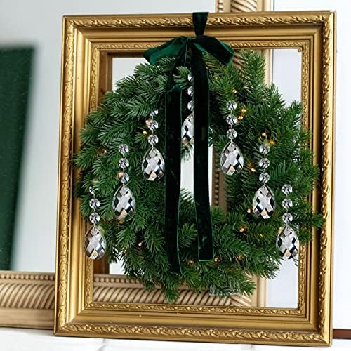 Jishi 30pk Crystal Teardrop Ornaments for Christmas Tree Decorations