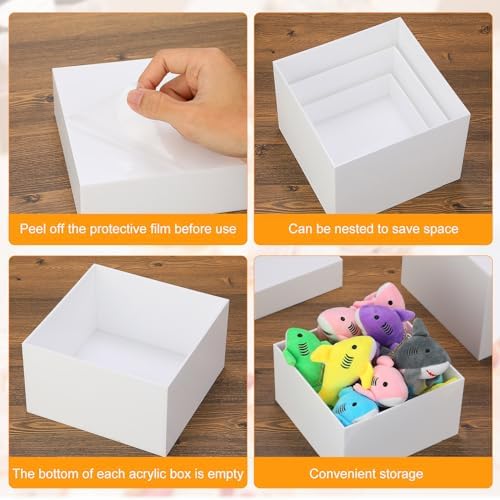 Suzile 9 Pcs Acrylic Risers Display Set for Party Decor and Storage