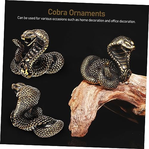 Wakauto 2pcs Brass Snake Figurine Realistic Decor Sculpture