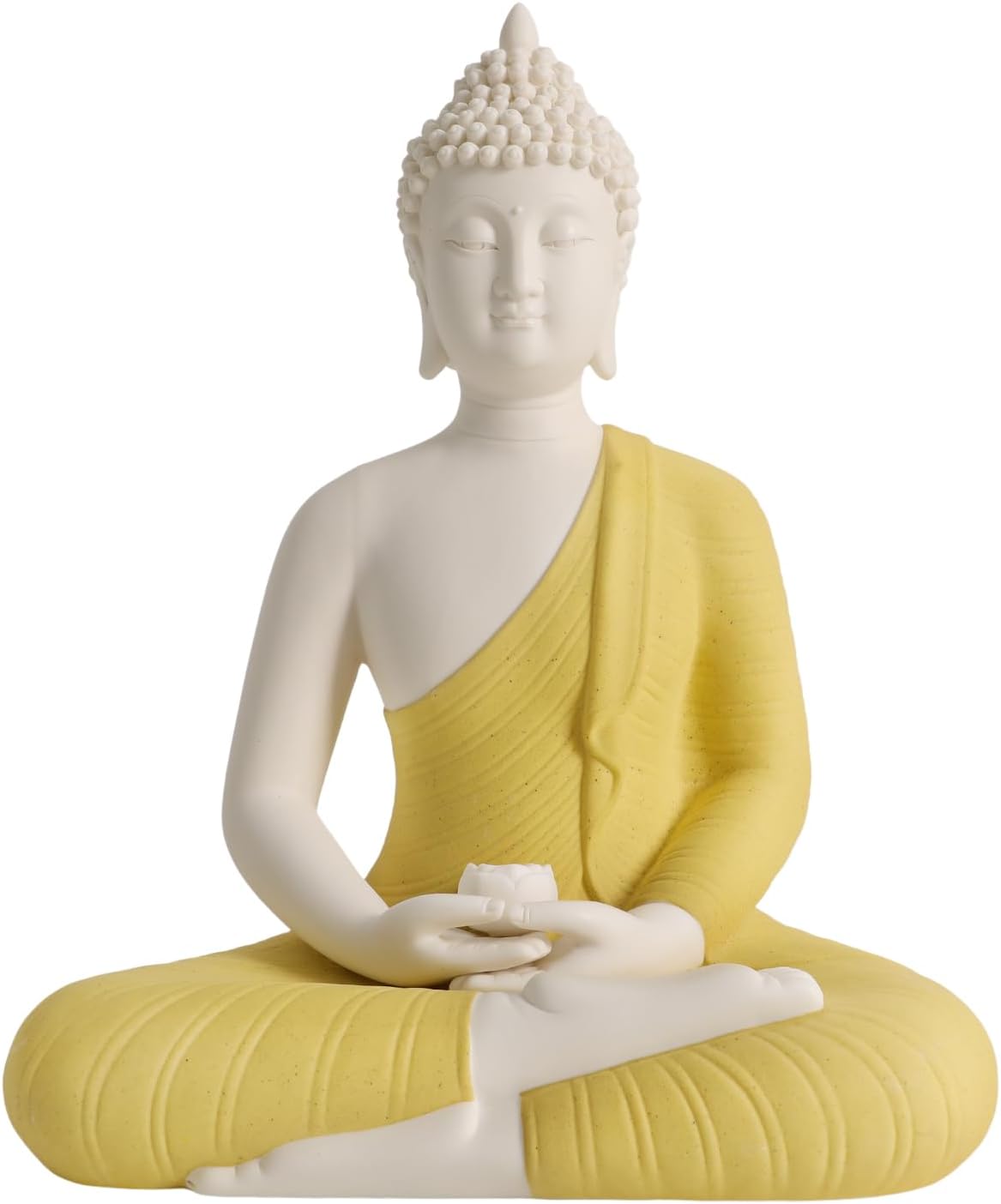 Shakyamuni Buddha Statue with LED Halo and Wooden Base