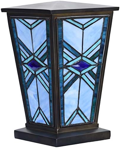 Bieye CU001 Stained Glass Cremation Urn Blue 7x11
