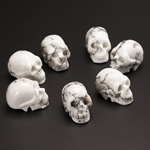 20 Inch Natural Carved Skull Healing Stone Statue Collectible Figurine