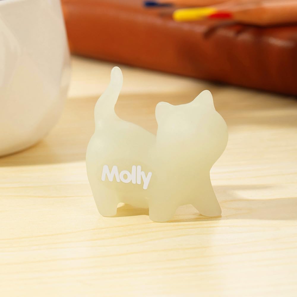 Custom Small Wooden Cat Sculpture Cute Desk Decor