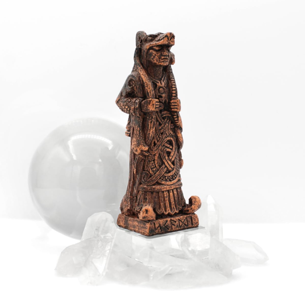 Dryad Design Skadi Statue - Norse Goddess Winter Figurine 4 Inch Tall Wood Finish