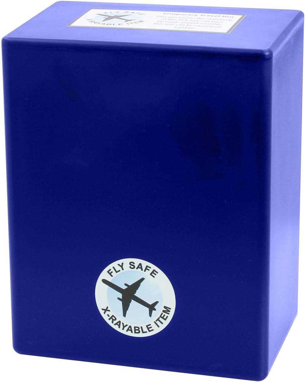 Seashore Themed TSA Approved Travel Cremation Urn Kit - Blue Plastic Urn with Seascape Mailing Box