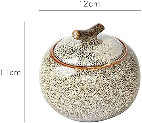 Small Cremation Urns for Human Ashes Decorative Storage Jar Funeral Urns Ceramic Moisture Proof Seal Gray 11Cm12Cm