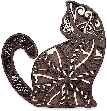 INSOVITA Small Wooden Cat Wall Decor