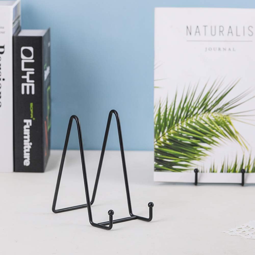 Iron Plate Easel Stand for Display - 6 Inch Black 6 Pack