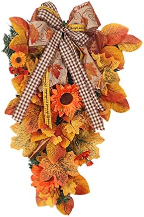 Fall Maple Swag Wreath for Front Door