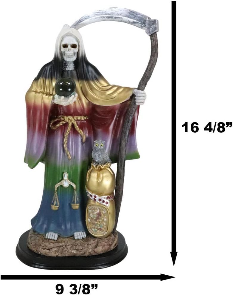 Ebros Gift Holy Death Santa Muerte Statue with Scythe and Glass Globe