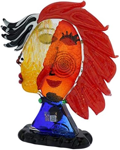 GlassOfVenice Murano Glass Picasso Head of a Woman with Red Hair 1