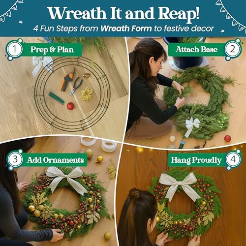 2-Pack 14 Inch Round Metal Wreath Frame