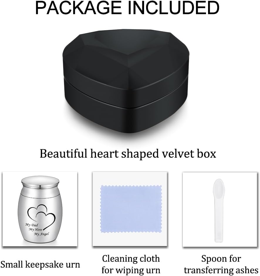 Dletay 157 Inches Heart Box Cremation Urn for Ashes