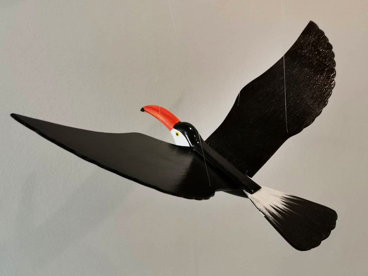 WitnyStore Wooden Bird Mobile 24 Inch Handmade Flapping Wing Decor