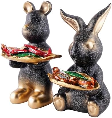 Skycrafts Set of Two Decorative Rabbit Statues Home Decor