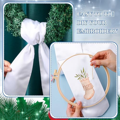 White Wreath Sash for Front Door 449 x 563 4 Pcs
