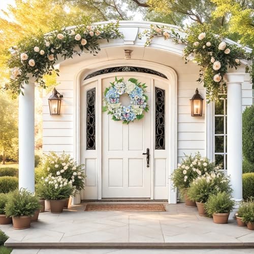Valery Madelyn Spring Summer Wreath with Lights 18 Inch
