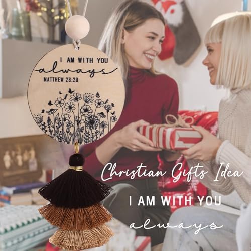 Christian Car Charm with Tassel - Pink
