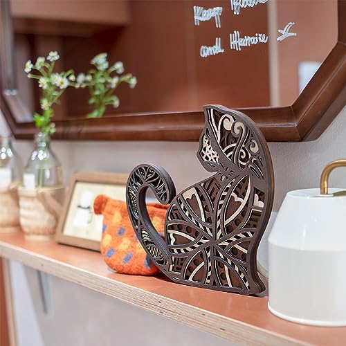 INSOVITA Small Wooden Cat Wall Decor