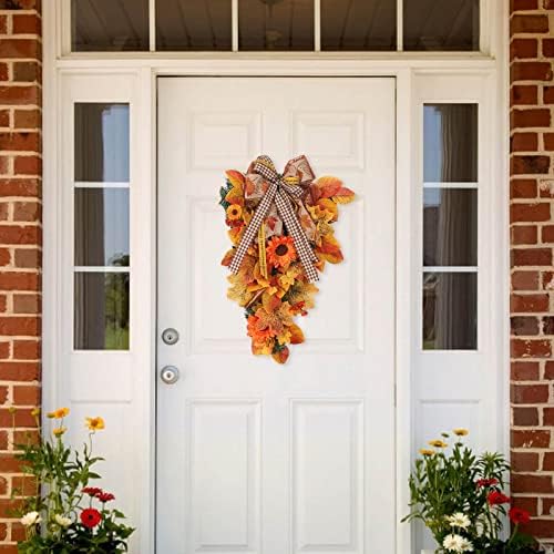 Fall Maple Swag Wreath for Front Door