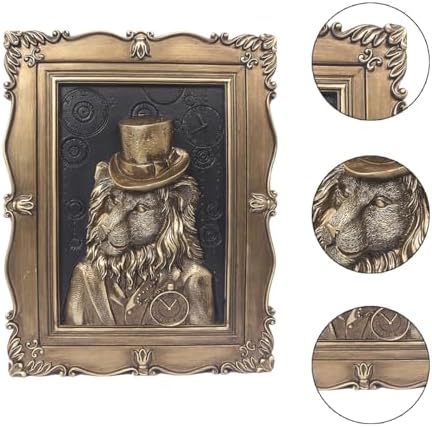 Esvinte Vintage Wall Sculpture Gentleman Lion Decor