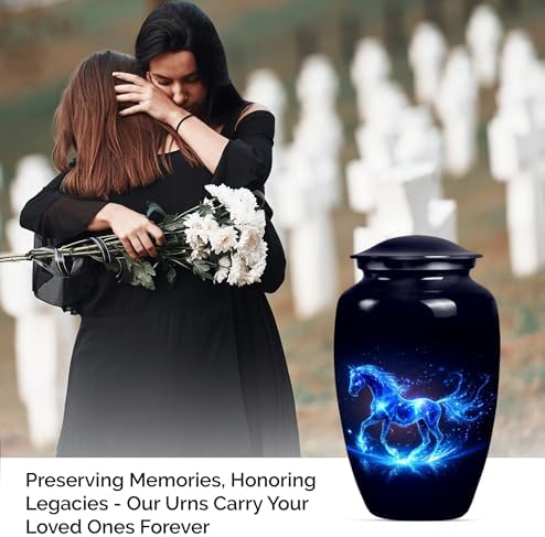 10 Inch Horse Urn for Cremation Ashes - Decorative Burial Urn for Human Remains