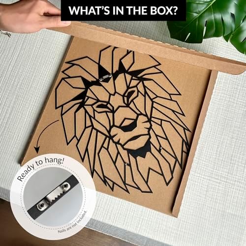 Lion Head Wall Mounted Metal Art Sculpture - Modern Design