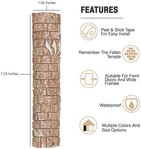 AS Mezuzot Mezuzah Case in Western Wall Design Waterproof Judaica Door Mezuza 7 Inches