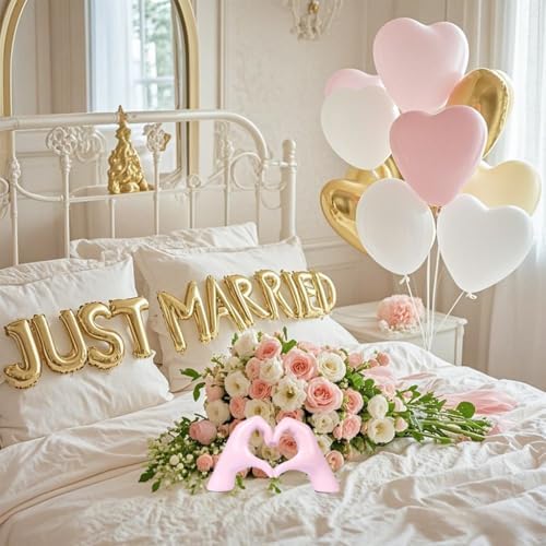 Pink Decor Heart Hands Sculpture for Home Room Decor