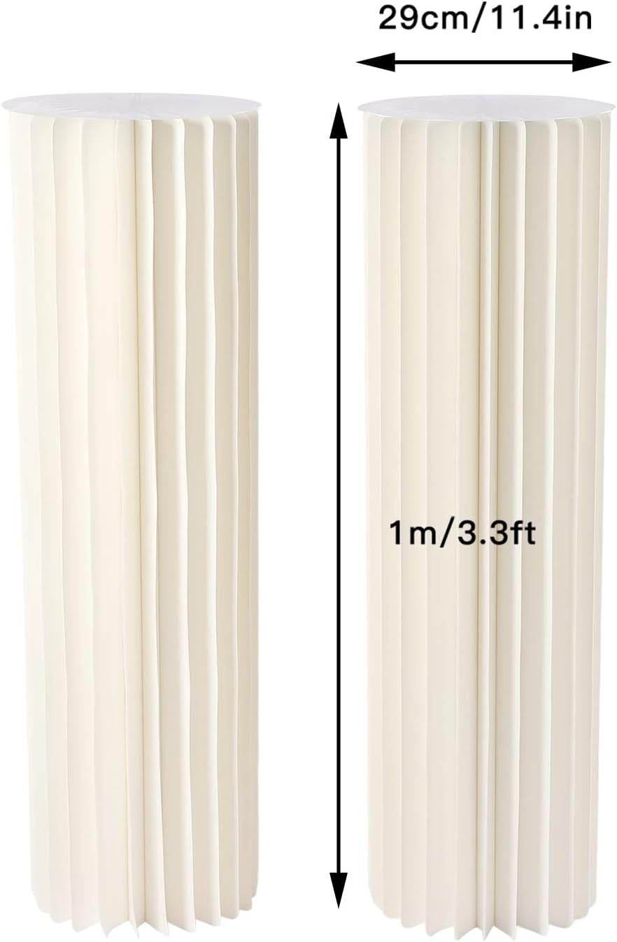 2PCS 394in Tall Round Cylinder Flower Stand Wedding Centerpieces Foldable Display Stands