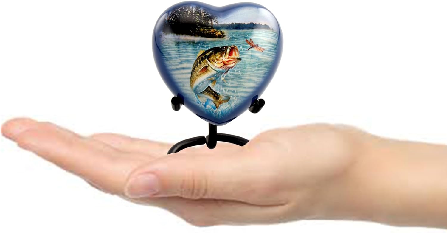 Bass Fishing Urn - Cremation Urn for Human Ashes