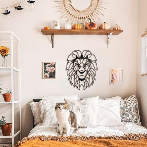Lion Head Wall Mounted Metal Art Sculpture - Modern Design