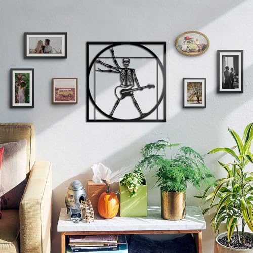 Rock Skeleton Vitruvian Wall Art Modern Minimalist Metal Decor