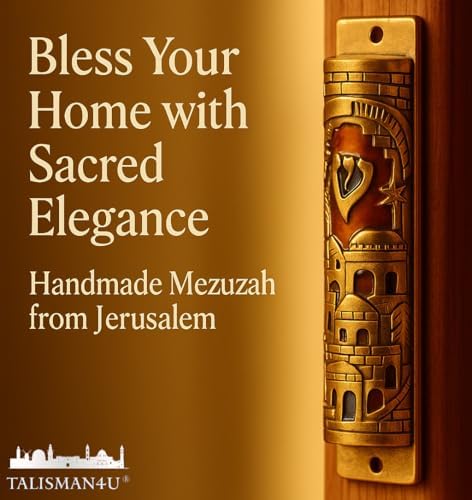 TALISMAN4U Gold Enamel Mezuzah Case with Scroll