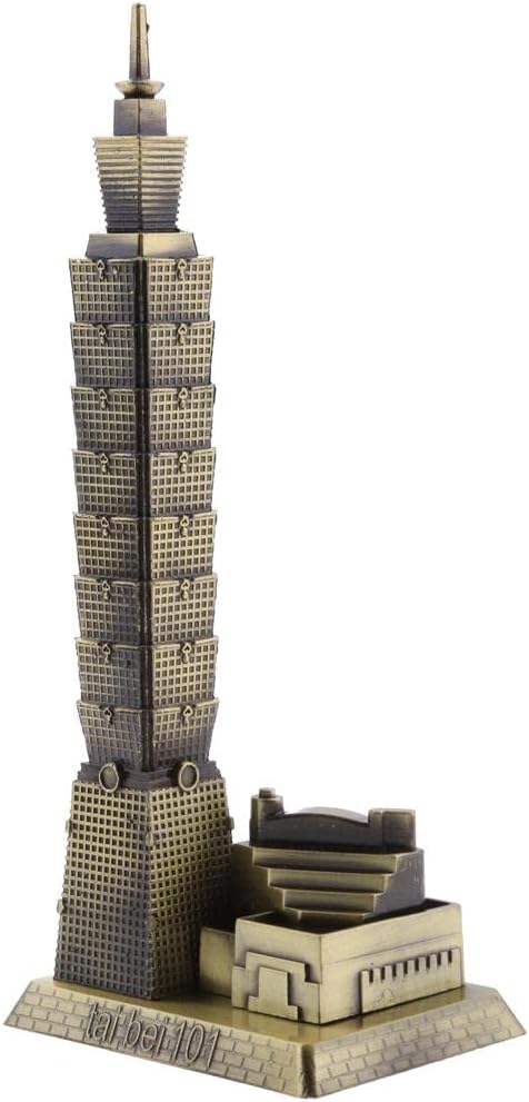 MERIGLARE Alloy Taipei 101 Tower Building Figurine Statue Home Office Decor Gift