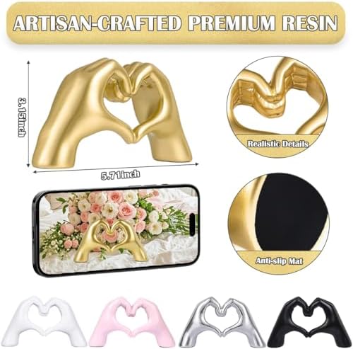 Pink Decor Heart Hands Sculpture for Home Room Decor