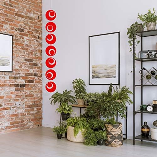 Red Groovy Hanging Art Mobile 6x45 Mid Century Modern Decor